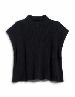 MONTECITO VEST Black, Pure Italian Cotton -Frank And Eileen Shop SWEATER05 BLKK