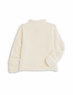 MONTEREY POINTELLE Ivory, Pure Italian Cotton -Frank And Eileen Shop SWEATER06 IVYK